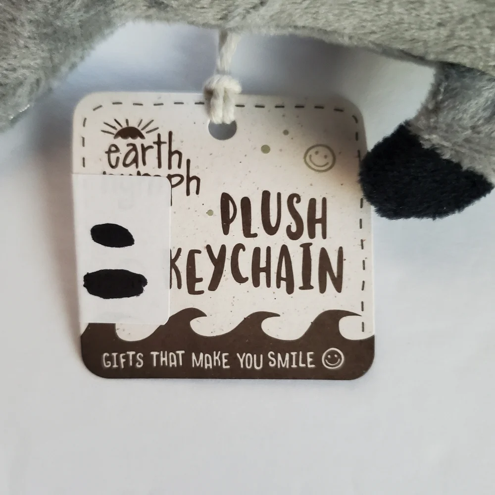 Earth Nymph Shark Plush Keychain Grey & White NWT Rare Gift Purse Hawaii Ocean